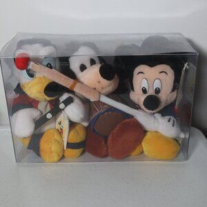 1999 4th of July Fife & Drum Mickey Donald Gooft set Bean Bag Beanies